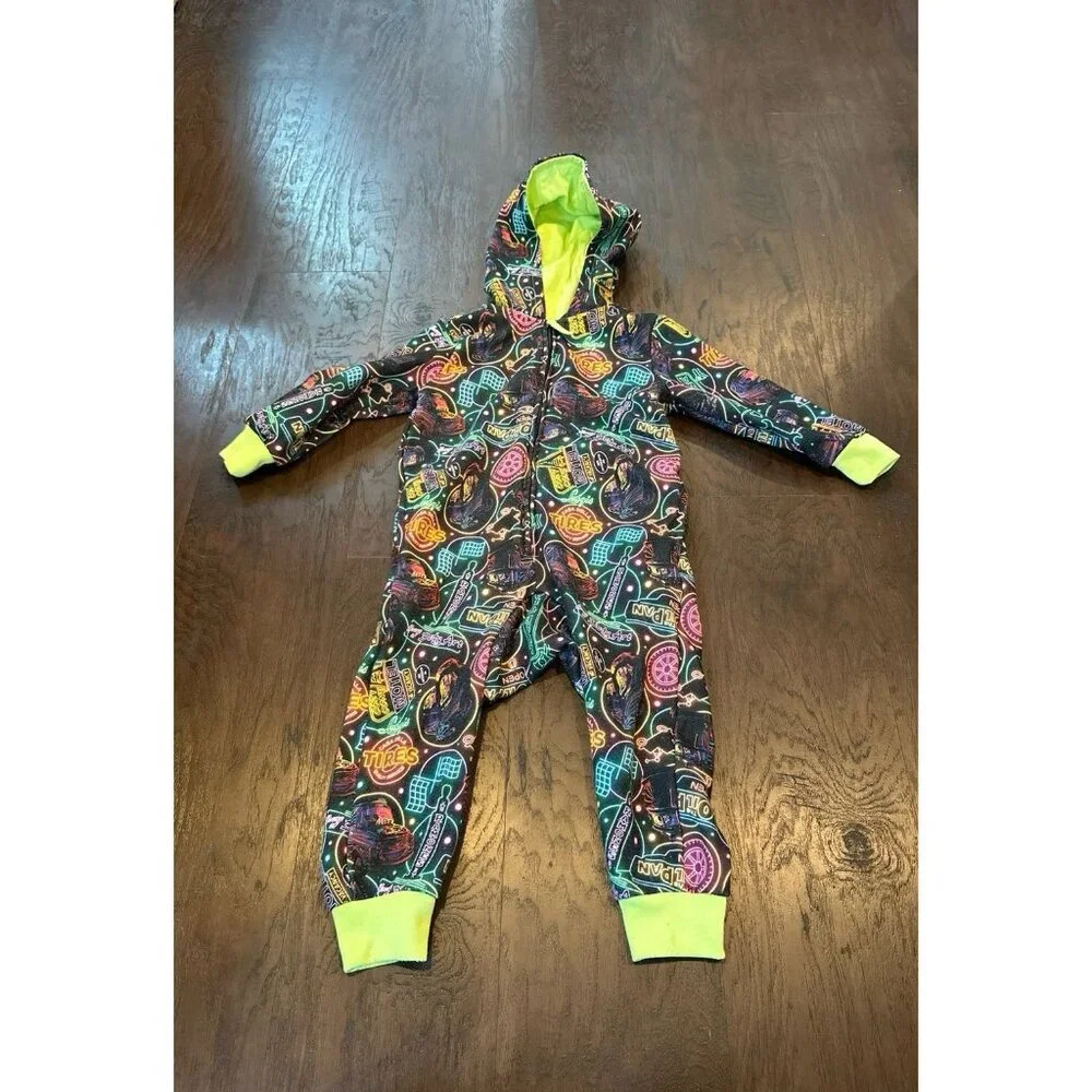 Disney Neon CARS Hooded‎ Sleeper/overalls